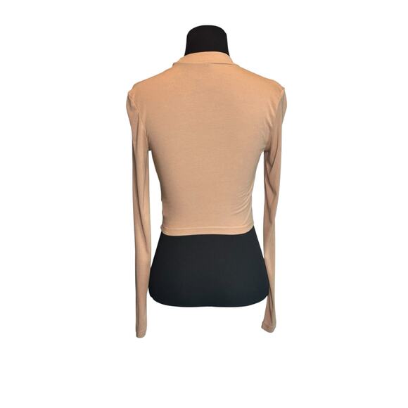 Shein beige long sleeves t shirt top size Small - Picture 12 of 13